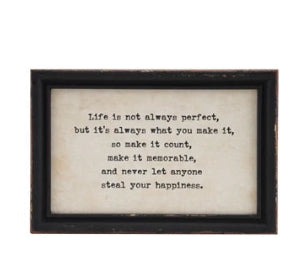 Wood Framed Wall Art with Sayings