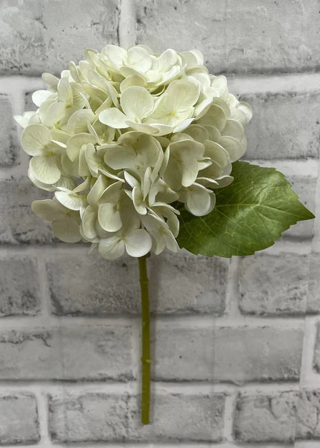 Faux Hydrangea Stem - Green