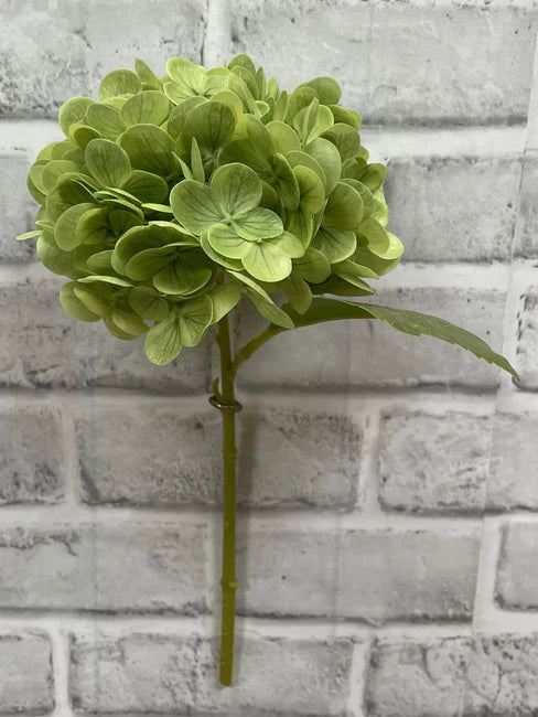 Faux Hydrangea Stem - Green