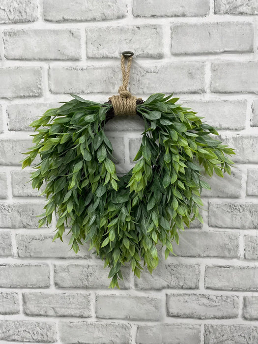 Faux Heart Shape Ruscus Leaf Wreath