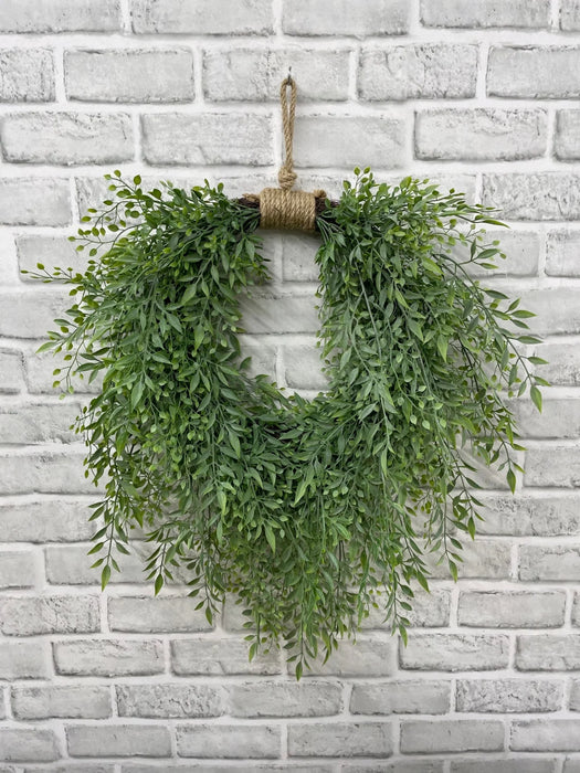 Faux Heart Shape Long Green Smilax