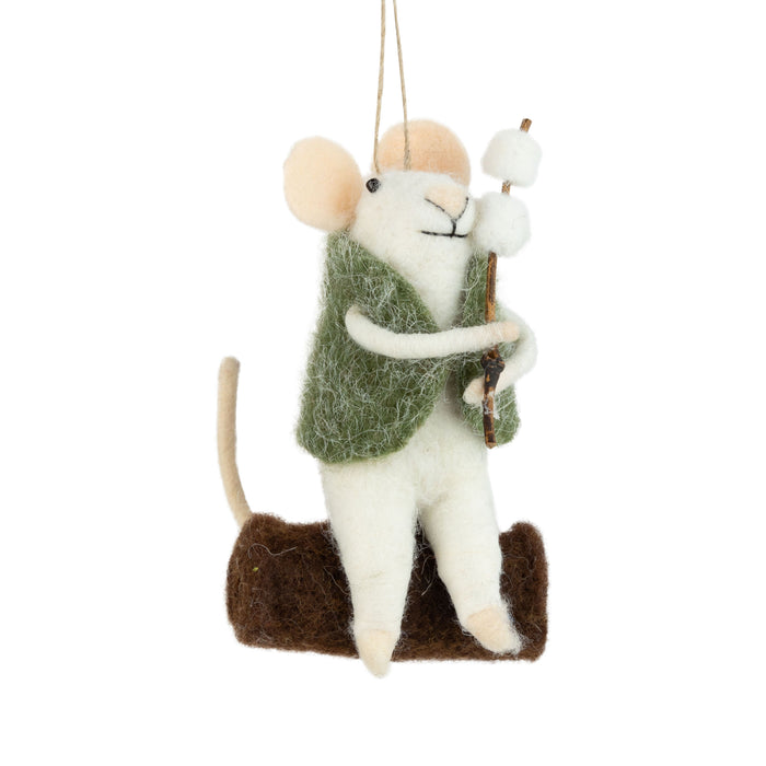 Holiday Mice - Felt Mouse Roasting Marshmallows