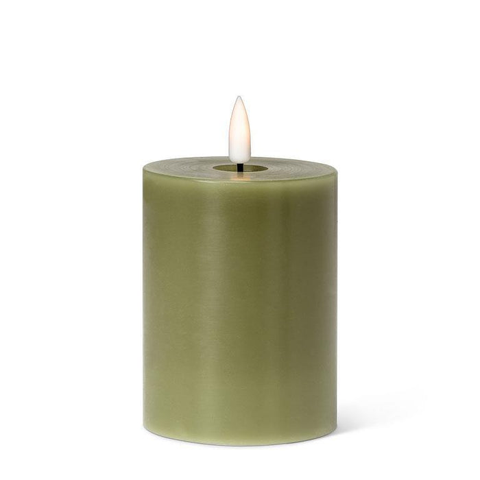 LED Pillar Candle - Olive