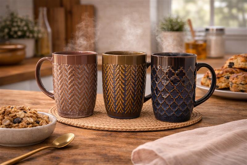 Reactive Glazed Tall Mugs