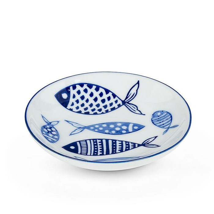 Shallow Round Dish with Fish