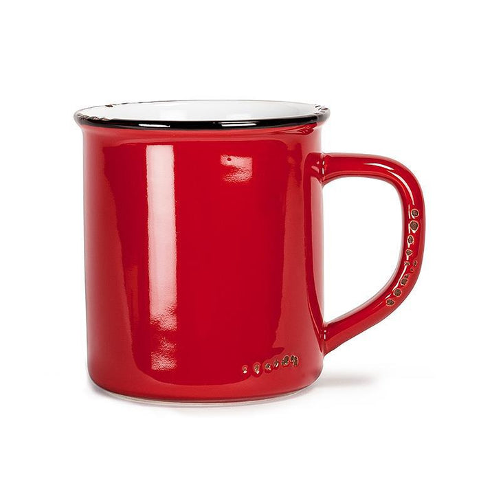 Stoneware Enamel Look Mug -Red