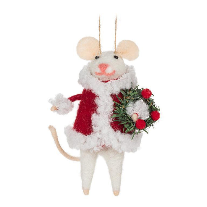 Santa Mouse with Wreath