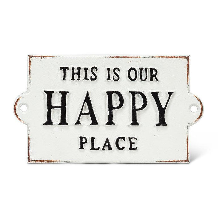 Cast Iron Happy Place Sign