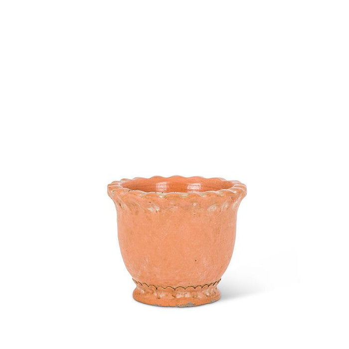 Terracotta Scalloped Planter Round