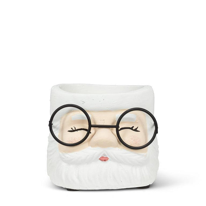 Santa Head Planter with Glasses