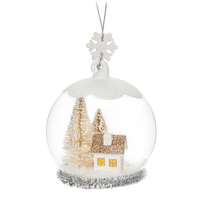 Cloche Ornament - House with Trees