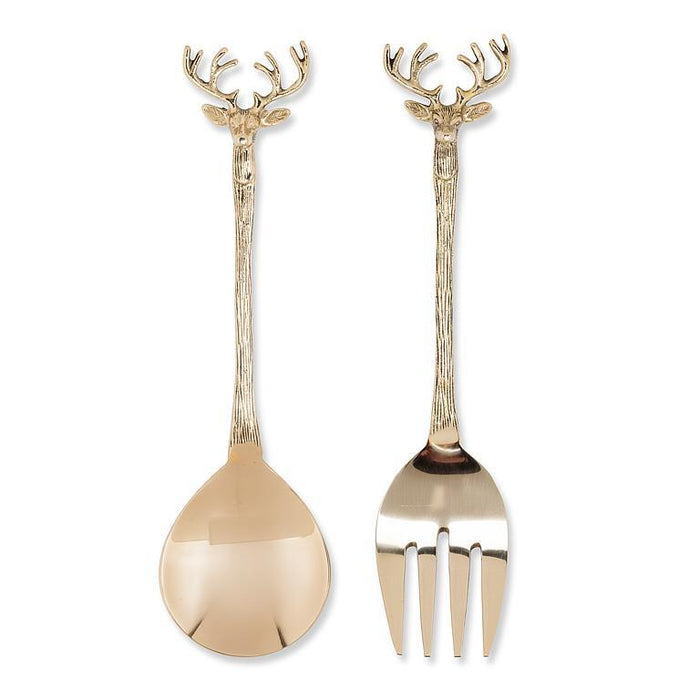 Stag Head Salad Servers