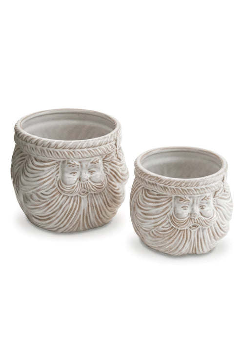 Stoneware Santa Face Planter