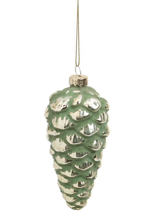 Ornament - Green Glass Pine Cone