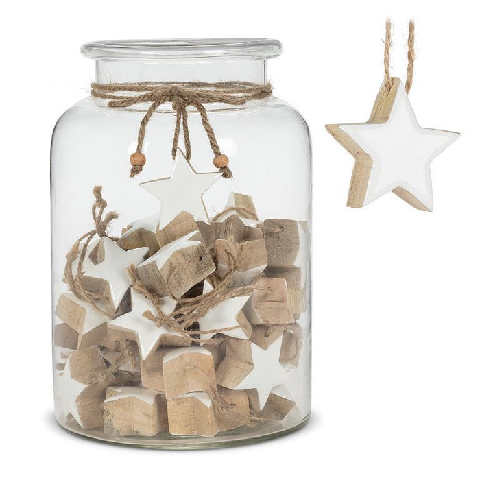 Wood Gold Star Ornaments