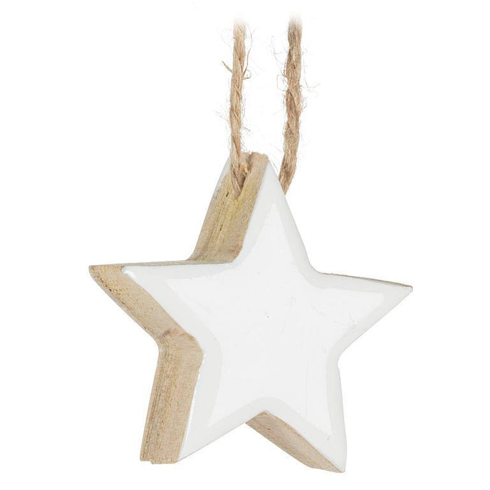Wood Gold Star Ornaments
