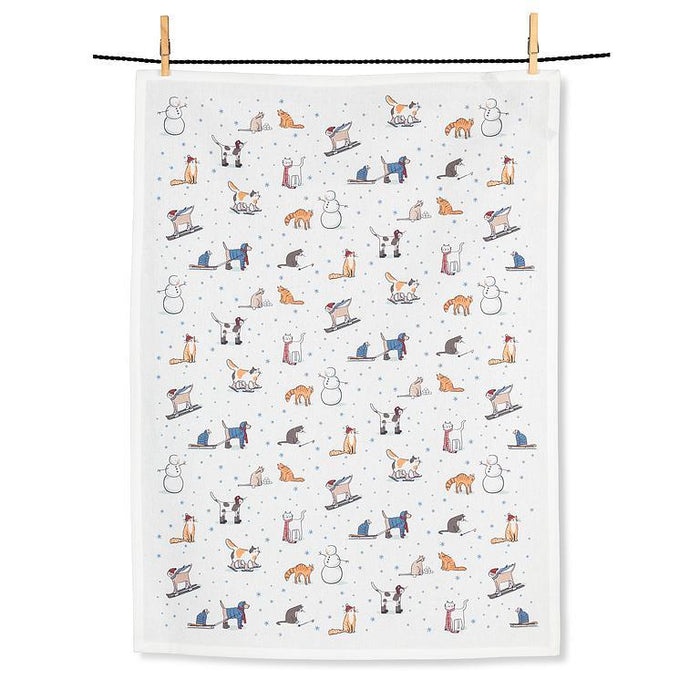 Tea Towel - WInter Cats