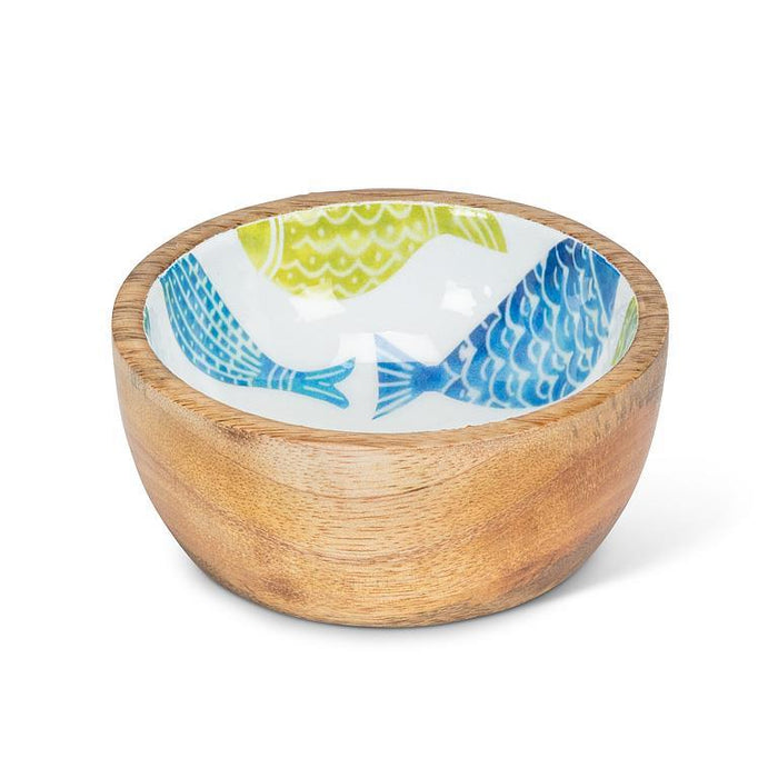 Small Enamel Wood Bowls