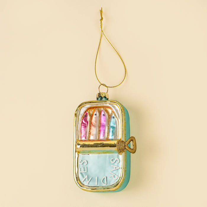 Retro Sardines Glass Ornament