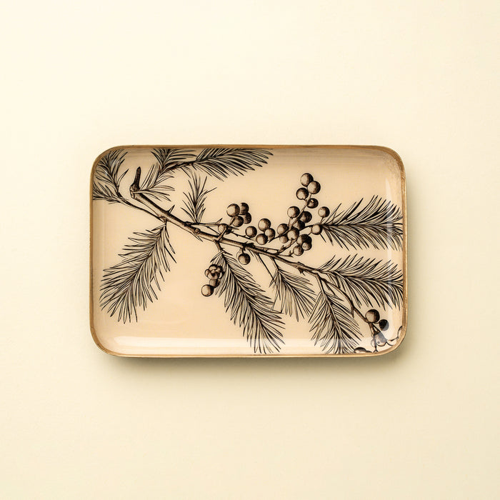 Decorative Enamel Tray Medium - Winterberry