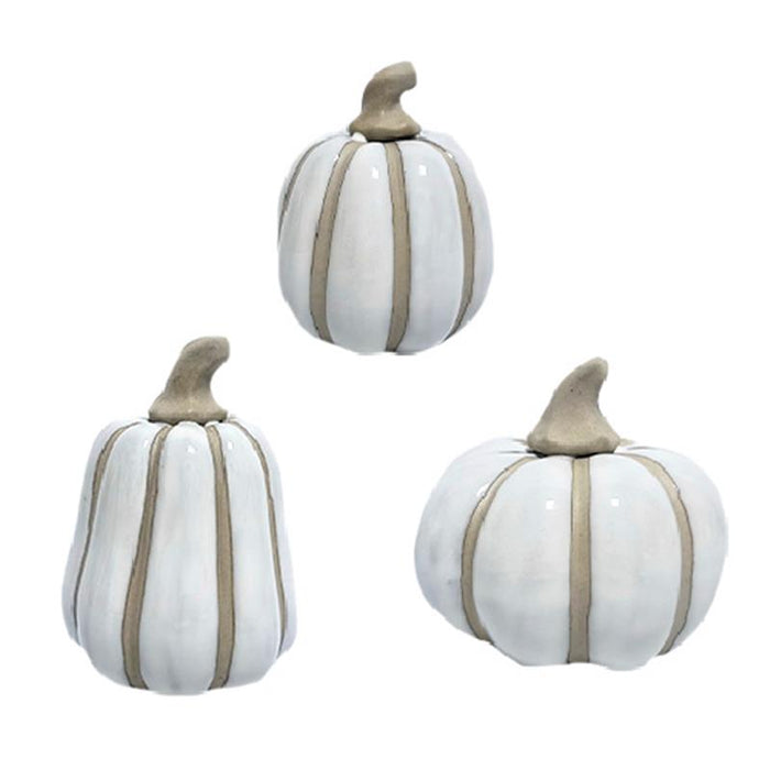 Stoneware White Pumpkins