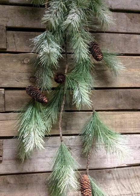 Faux Glitter Pine Garland