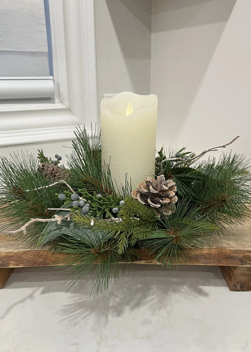 Faux Fresh Touch Norfolk Pine Candle Ring