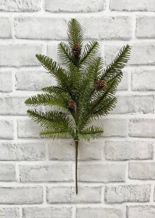 Faux Fresh Touch Balsam Fir Spray with Pine Cones