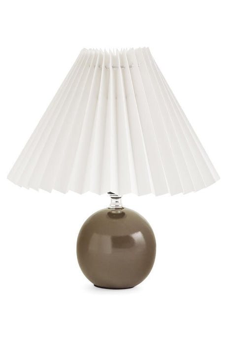 Dark Brown Table Lamp with Pleated Shade