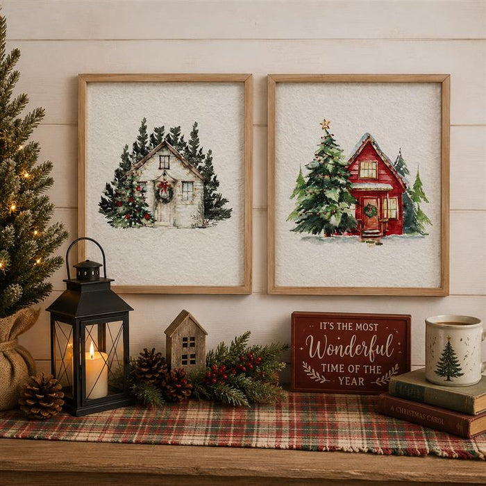 Christmas Artwork - Cottage in the Woods