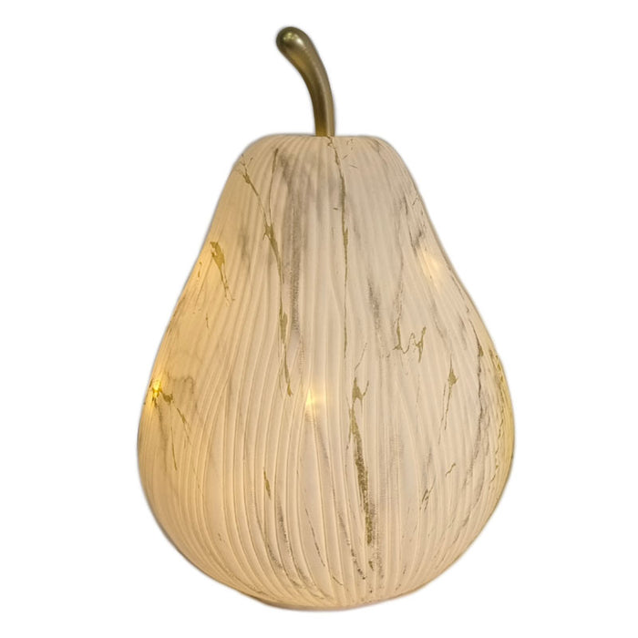 LED Marble Look Glass Pear