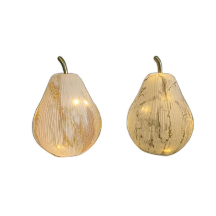 LED Marble Look Glass Pear