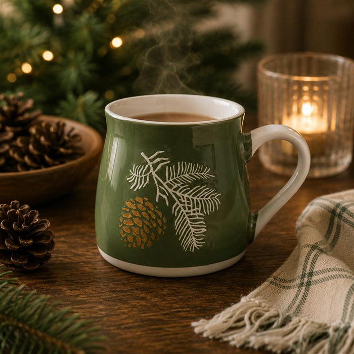 Pine Cone Holiday Mug