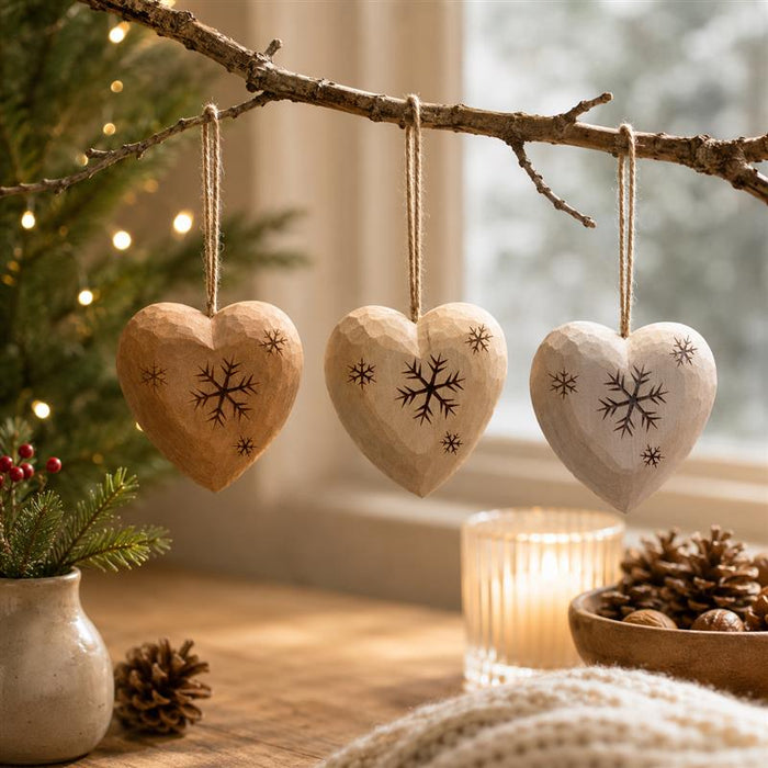 Ornaments - Wood Heart Ornaments