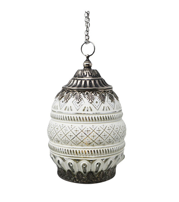 Glass Led Lantern - Yala White
