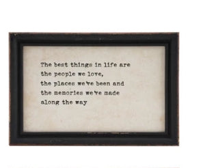 Wood Framed Wall Art with Sayings