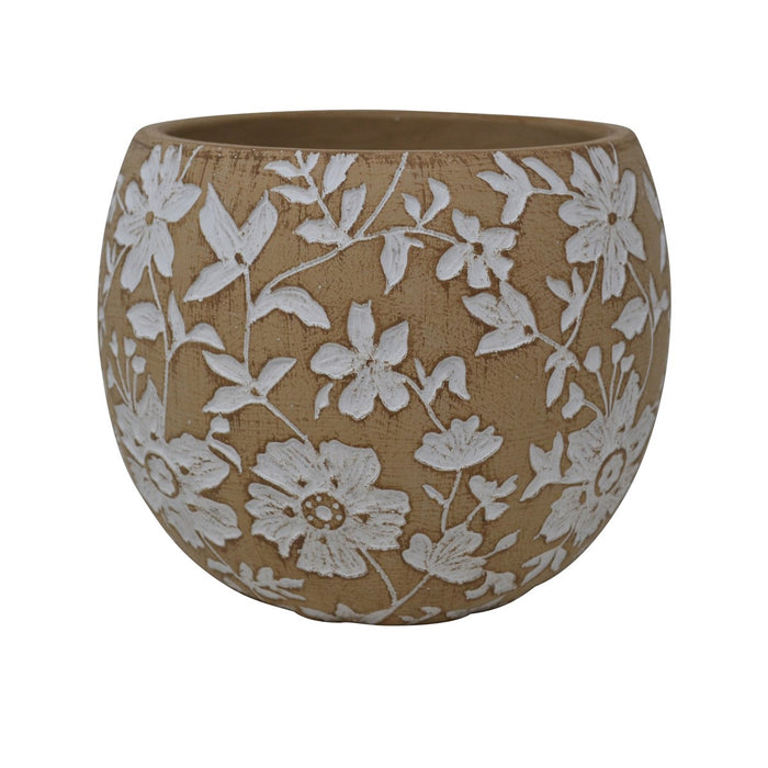 Round Floral Planter