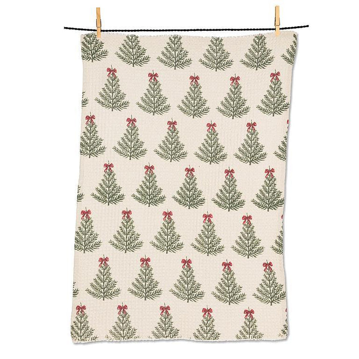 Tea Towel - Trees & Bows Waffle