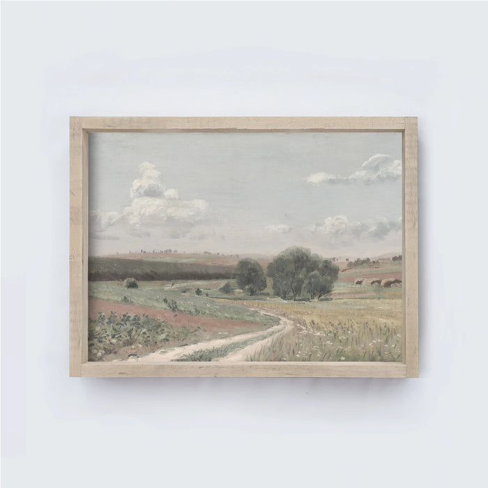 Wood Framed Vintage Art - Countryside