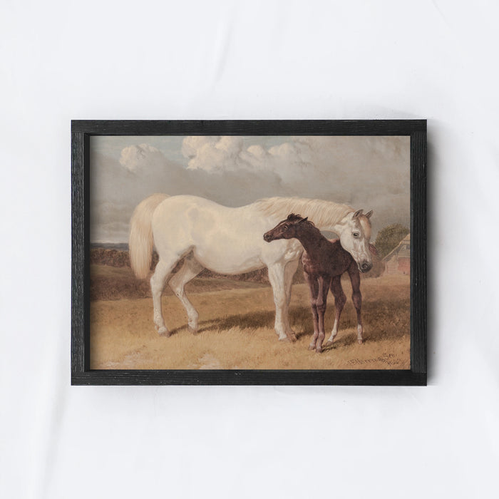 Wood Framed Vintage Art - Vintage Horse Painting