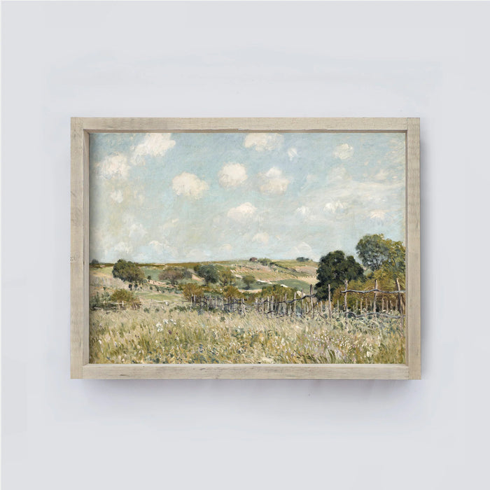 Wood Framed Vintage Art - Summer Meadow