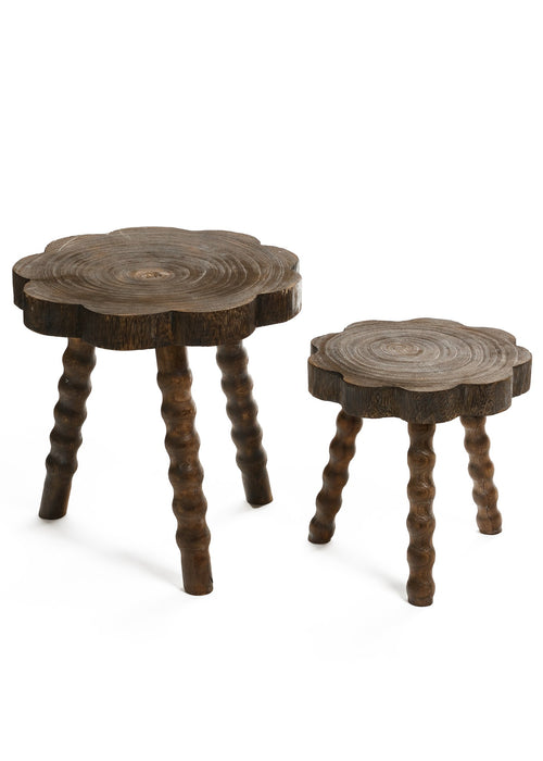 Wood Scallop Accent Tables