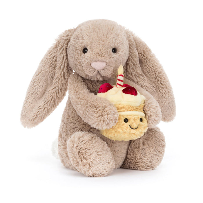 Jellycat -Bashful Beige Birthday Bunny