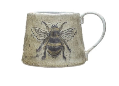 Stoneware Mug with Insect/Bird