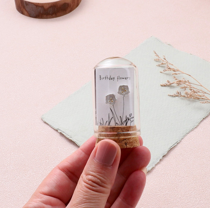 Terrarium Bottle Earrings - Birthday Wishes