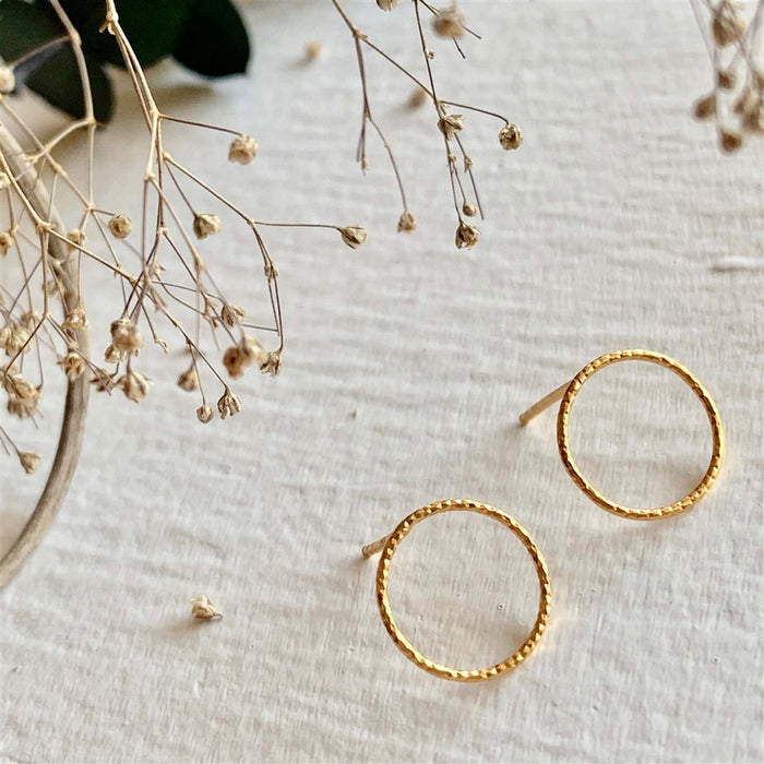 Earrings - Oberon Hammered Wreath Studs