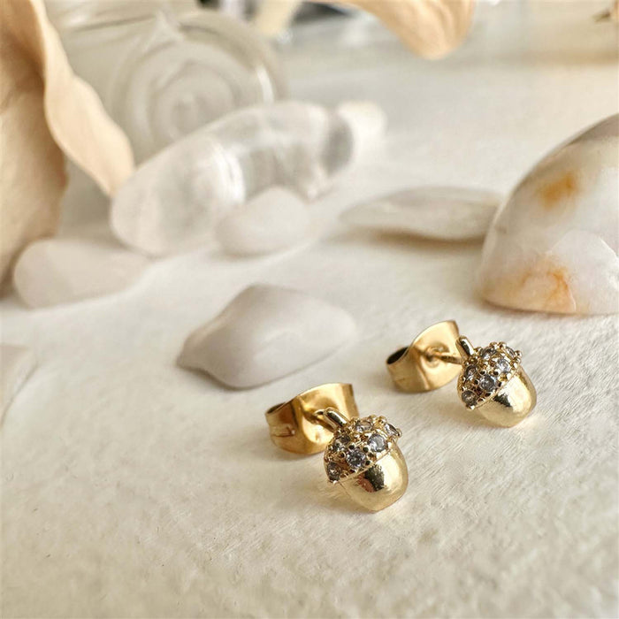 Earrings - Gemstone Acorns