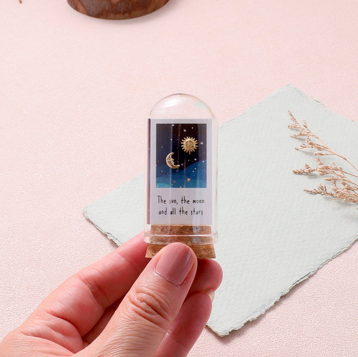Terrarium Bottle Earrings - Star & Moon