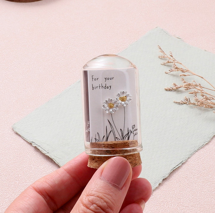 Terrarium Bottle Earrings - Birthday Wishes