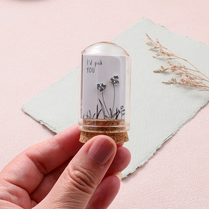 Terrarium Bottle Earrings - Flowers